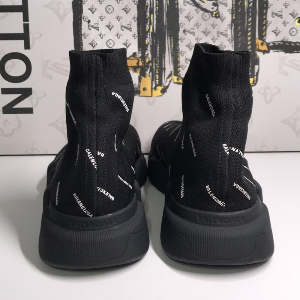 New Authentic Balenciaga Speed 2.0 LT Logo Sock Sneakers – Black/White - Picture 4 of 12